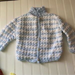Cozy Blue and White Kids Sweater